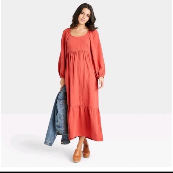 Universal Thread Dresses & Skirts - Universal Thread™ Women's Balloon Long Sleeve Dress Red Size S